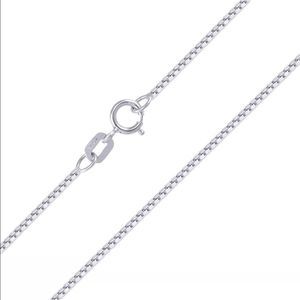 Solid White Gold Box Chain 18” Ladies Necklace NEW